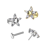 Threadless Push In CZ Star Top Labret Tragus Snug Ear Cartilage Helix