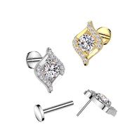 Egyptian Eyes CZ Top Threadless Push In Labret Tragus Snug Ear Cartilage