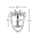 Titanium Threadless Floating Convex Base Marquise CZ Chain Top Belly Button Ring