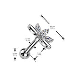 5 Marquise CZ Fan Ear Cartilage Daith Tragus Helix Ear Stud