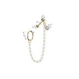 Pearl Chain CZ Dangle Ear Cartilage Helix Tragus Barbell