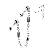 Barbell Link Chain CZ Dangle Ear Cartilage Helix Tragus Barbell