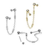 Barbell Link Chain CZ Dangle Ear Cartilage Helix Tragus Barbell