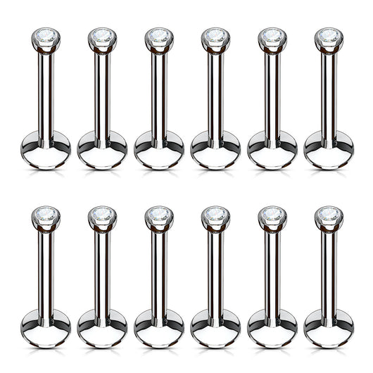 10 Pc 3 mm CZ Internal Threaded Labret Daith Tragus Helix Stud