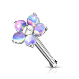 5 Opal Petals Flower Top Surgical Steel Nose Stud Rings