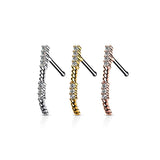 1 Pc CZ Paved Nose Crawler Bone Stud Rings