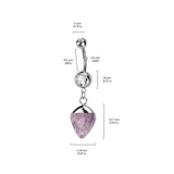 Heart Semi Precious Srone Dangle Belly Button Navel Ring