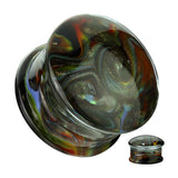 Pair Rainbow Swirl Double Flare Ear Plugs