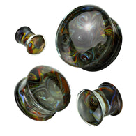 Pair Rainbow Swirl Double Flare Ear Plugs