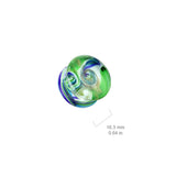 Pair Blue Green Swirl Double Flare Ear Plugs