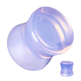 Pair Purple Opalite Glass Double Flare Ear Plugs