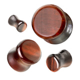 Pair Red Tiger Eye Double Flare Semi Precious Stone Plug