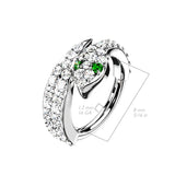 CZ Paved Snake Hinged Segment Hoop Ring Tragus Cartilage