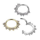 High Quality Precision CZ Fan Hinged Segment Ring Daith Septum