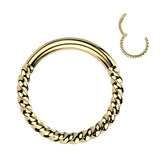 All 316L Surgical Steel Braided Hinged Segment Hoop Ring Tragus Cartilage