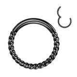 All 316L Surgical Steel Braided Hinged Segment Hoop Ring Tragus Cartilage