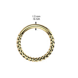 All 316L Surgical Steel Braided Hinged Segment Hoop Ring Tragus Cartilage