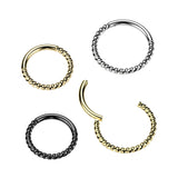 All 316L Surgical Steel Braided Hinged Segment Hoop Ring Tragus Cartilage