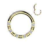 6 Forward Facing CNC Set CZ Hinged Segment Hoop Ring Tragus Cartilage