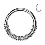 16G Spring Coil Hinged Segment Hoop Ring Tragus Cartilage