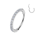 20G CZ Paved Hinged Segment Hoop Rings Tragus Ear Cartilage