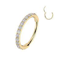 20G CZ Paved Hinged Segment Hoop Rings Tragus Ear Cartilage