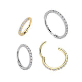 20G CZ Paved Hinged Segment Hoop Rings Tragus Ear Cartilage