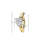 CZ Heart Hinged Hood Comfortable Belly Button Ring