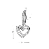 CZ Heart Dangle Hinged Comfortable Belly Button Ring