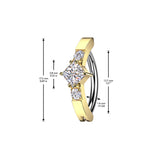 CNC and Prong Set CZ Center Hinged Belly Button Ring