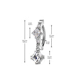 CNC CZ and Diamond CZ Center & CZ Dangle Hinged Belly Button Ring