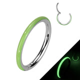 Titanium Hinged Segment Hoop Ring Glow in the Dark For Nose Septum Cartilage