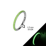 Titanium Hinged Segment Hoop Ring Glow in the Dark For Nose Septum Cartilage