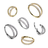 Titanium 20G Hinged Segment Double Lined Hoop Ring Nose Cartilage