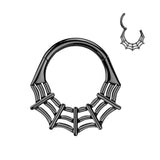 Titanium Spider Web Hinged Segment Hoop Ring Nose Septum Cartilage