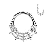 Titanium Spider Web Hinged Segment Hoop Ring Nose Septum Cartilage