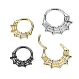 Titanium Spider Web Hinged Segment Hoop Ring Nose Septum Cartilage