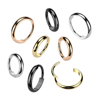 Titanium 2mm Plain Hinged Segment Hoop Rings Tragus Ear Cartilage