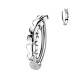 Implant Titanium Heart Hinged Hoop Belly Button Ring