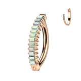 Titanium Hinged Baguette CZ Hoop Comfortable Belly Button Ring