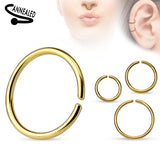 Titanium Round Ends Cut Ring For Ear Cartilage Daith Hoop Helix