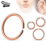 Titanium Round Ends Cut Ring For Ear Cartilage Daith Hoop Helix