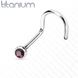 Implant Titanium Press Fit CZ Nose Screw Ring 20GA