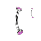 Titanium Internally Threaded Bezel Crystal Or Opal Eyebrow Rings