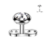 Set Of Titanium Bezel CZ With Titanium Dermal Anchor Base