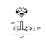 Set Of Titanium Bezel CZ With Titanium Dermal Anchor Base