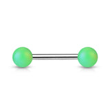 Matte Finish Pearlish Ball 316L Surgical Steel Tongue Ring