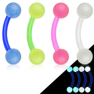 Glow in the Dark Balls Acrylic Flexible Eyebrow Rings