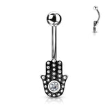 Hamsa hand  Curve Barbells Eyebrow Ring Rook Snug Piercing