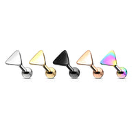 4 mm Flat Triangle Top Titanium Ear Cartilage Daith Tragus Helix loop Stud